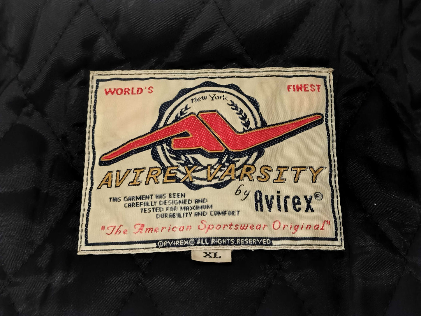 AVIREX Varsity Jacket, Leather Jacket, US Size XL