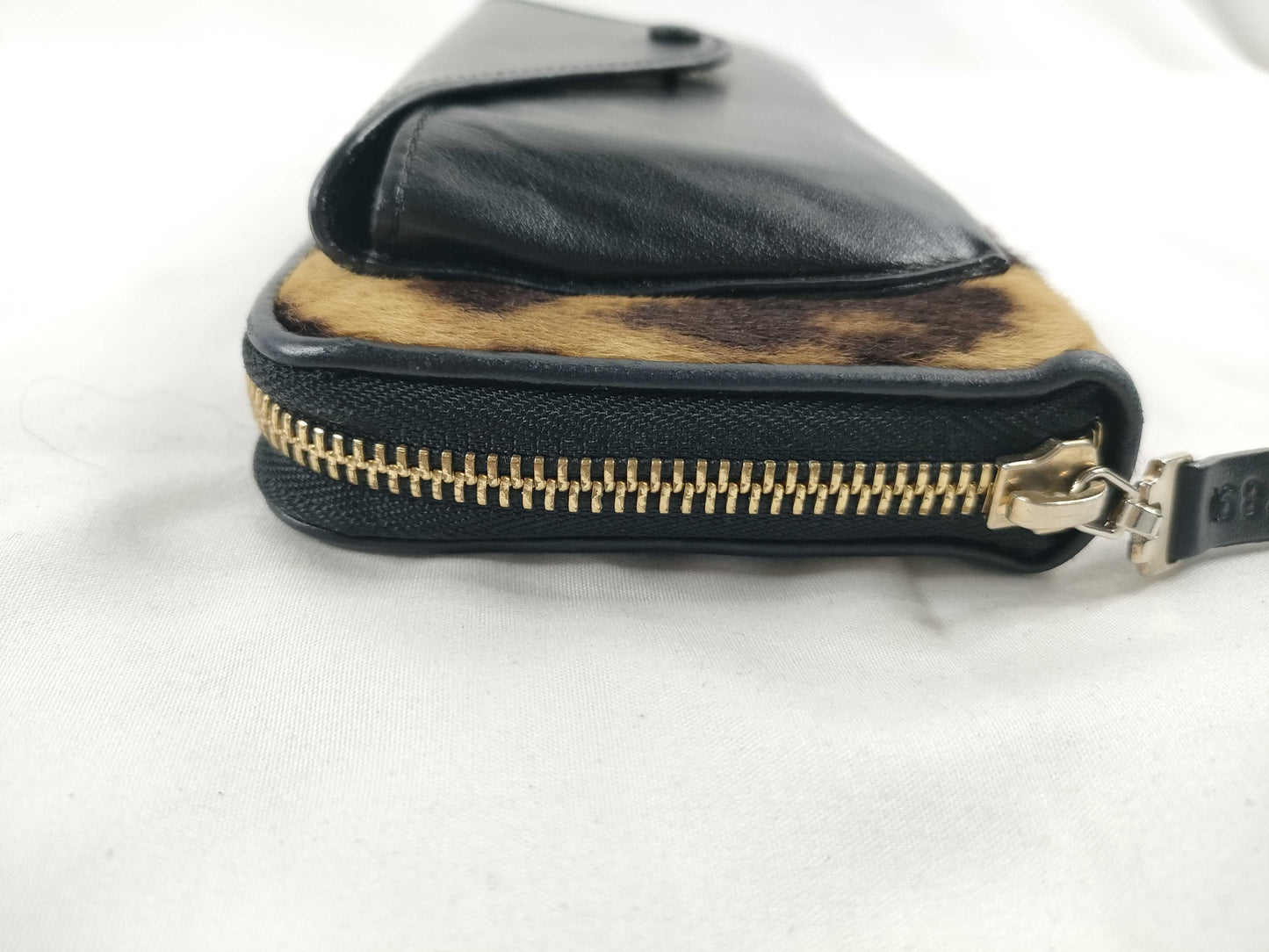 Maison Margiela 4-Stitch Leopard Print Harako Zip-Around Long Wallet