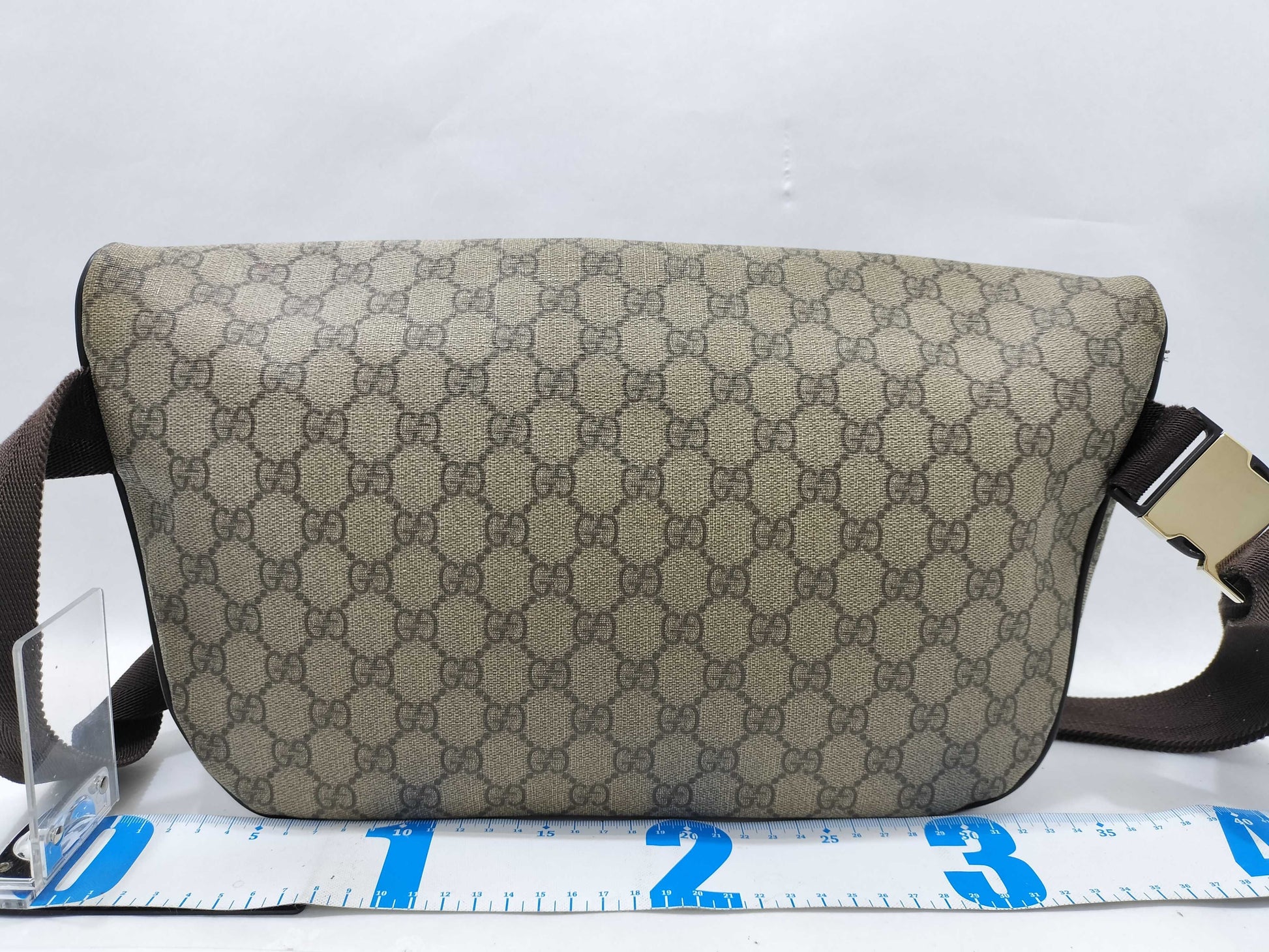 GUCCI GG Supreme Body Bag 211110 Ivory x Brown Waist Bag