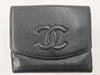 CHANEL Caviar Leather Double-Hook Wallet with Black Lid and Seal