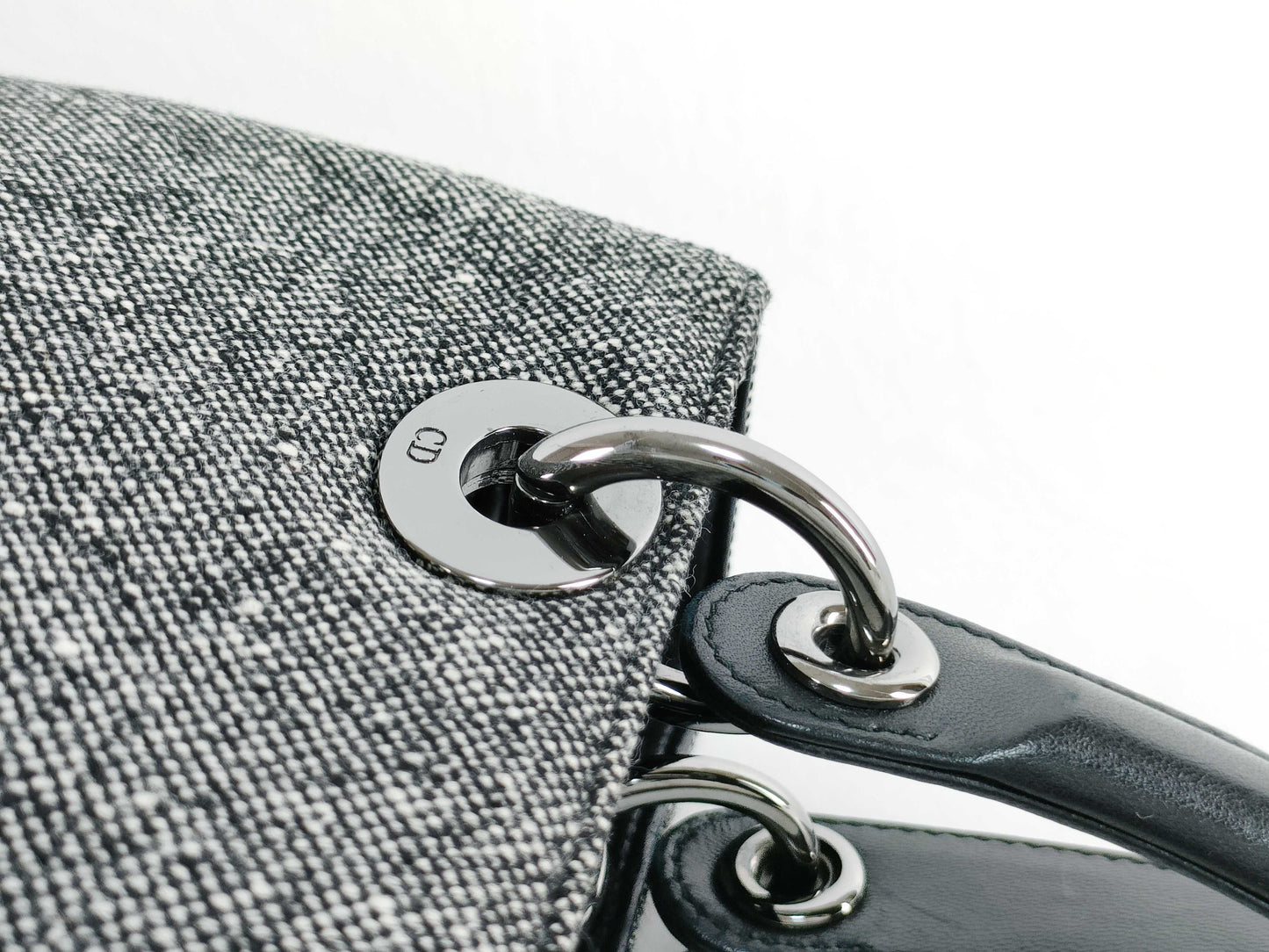 Dior Lady Dior Cannage Canvas Handbag Wool Handbag