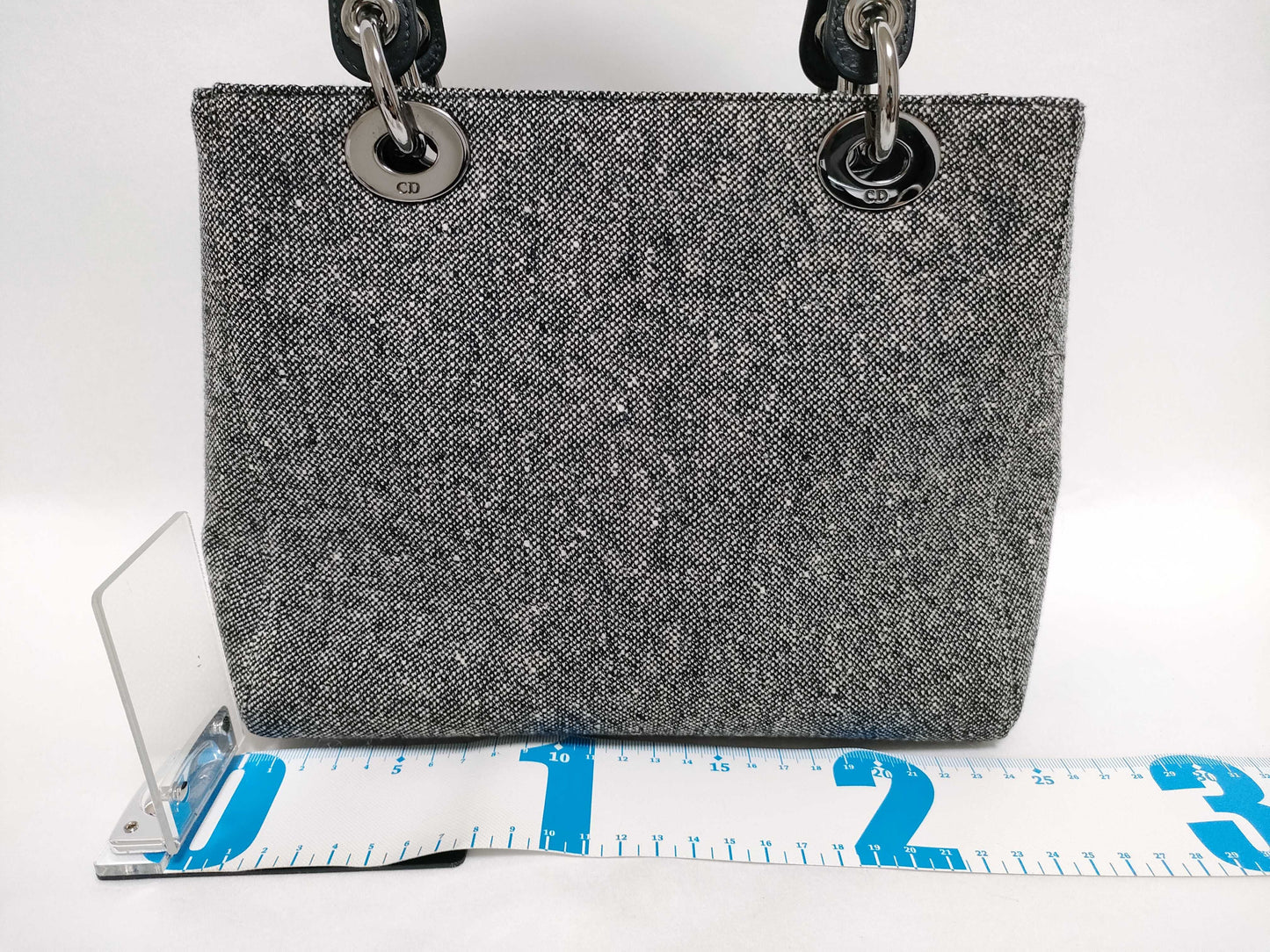 Dior Lady Dior Cannage Canvas Handbag Wool Handbag