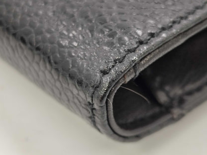 CHANEL Coco Mark Bifold Wallet, Caviar Black, Sticker and Card Holder