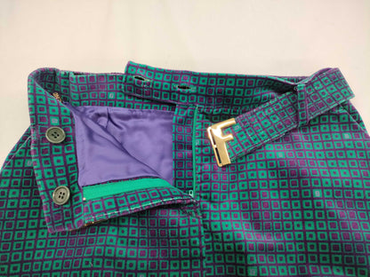 FENDI Vintage Green Skirt with Belt, Size 42