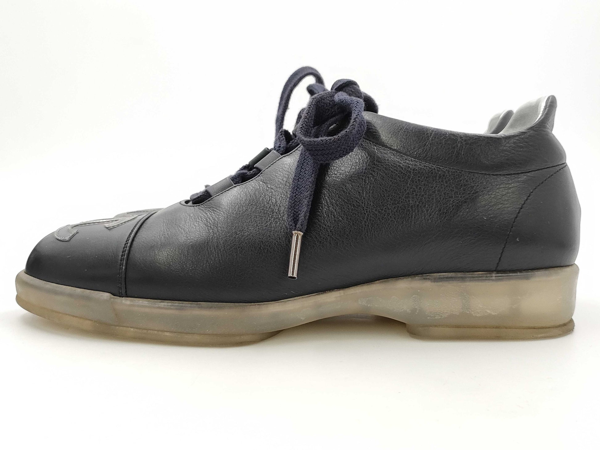 CHANEL Sneakers Leather Black 351/2 Sneakers