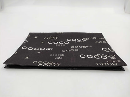 CHANEL Logo Canvas Clutch Black Clutch Bag