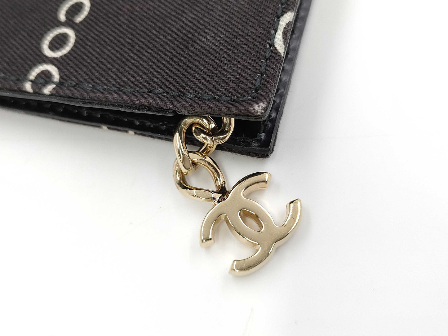 CHANEL Logo Canvas Clutch Black Clutch Bag