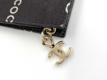 CHANEL Logo Canvas Clutch Black Clutch Bag