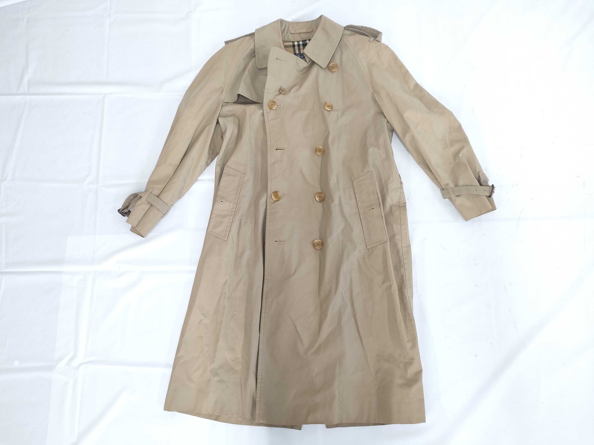 Burberry Nova Check Trench Coat, Size 48 REGULAR
