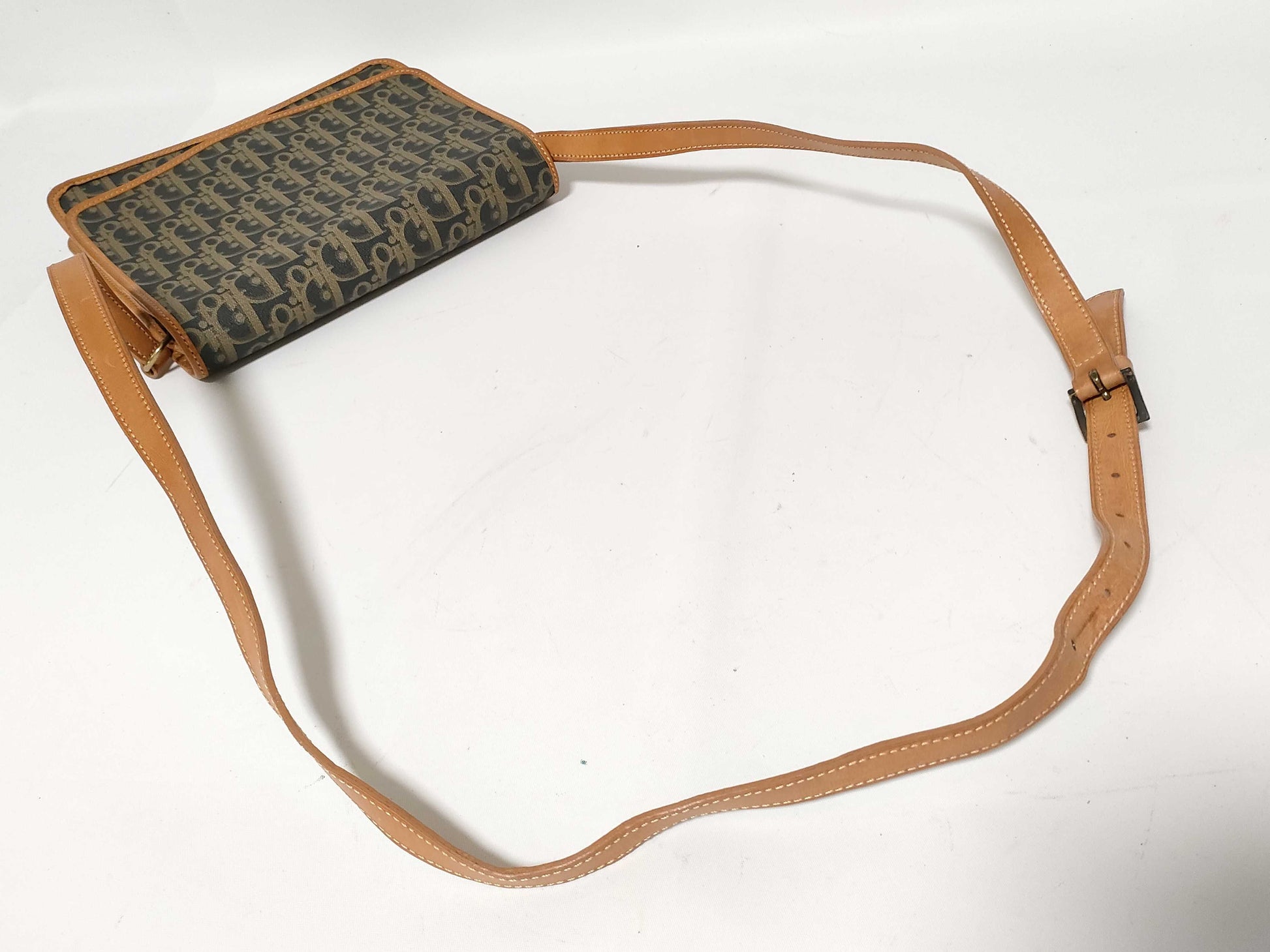 Dior Trotter DIOR/Christian Dior Trotter Shoulder Bag Navy x Beige x Light Brown Shoulder Bag