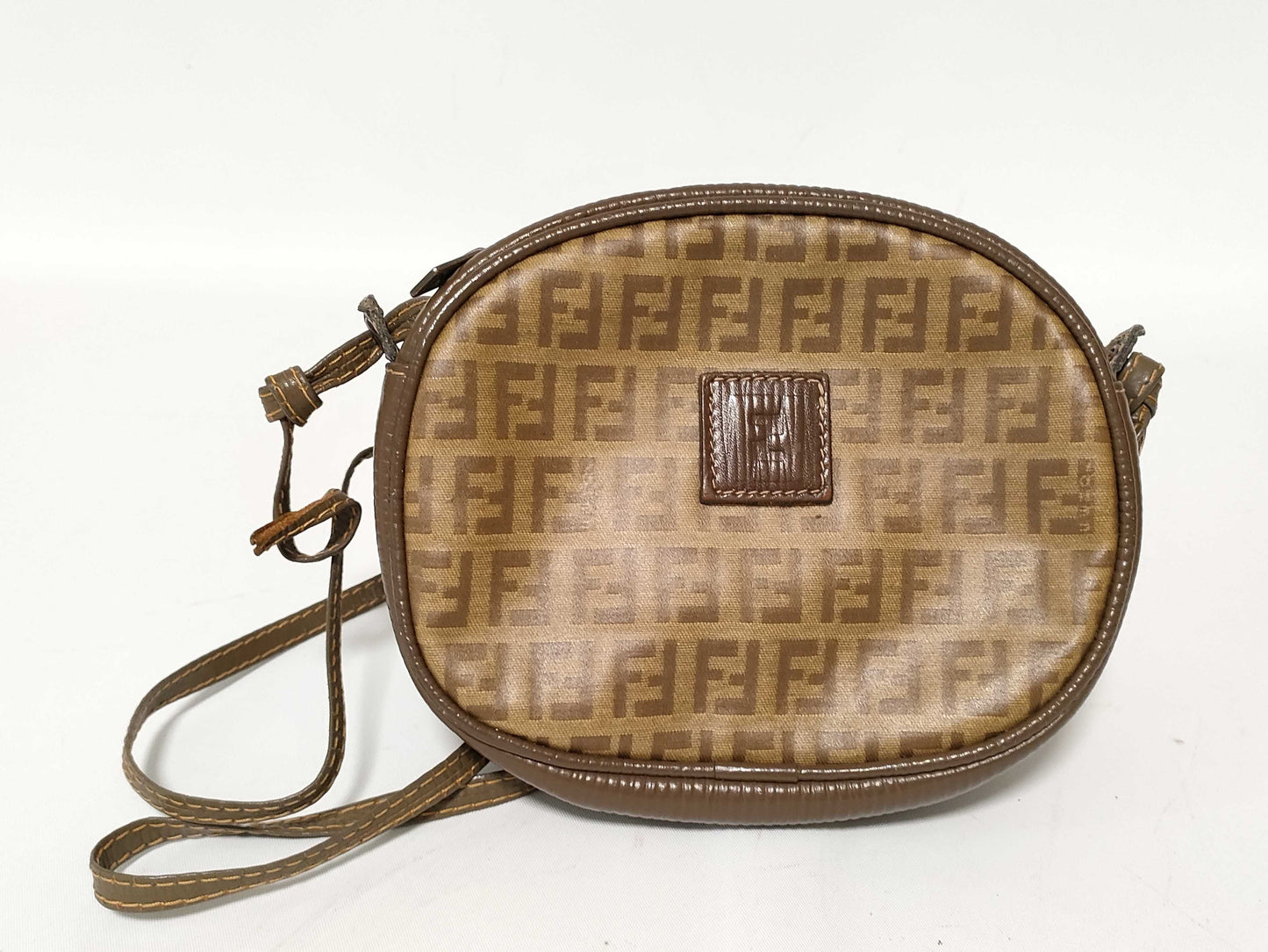 FENDI Zucca pattern FENDI Zucchino pattern shoulder bag Coated canvas and leather shoulder bag
