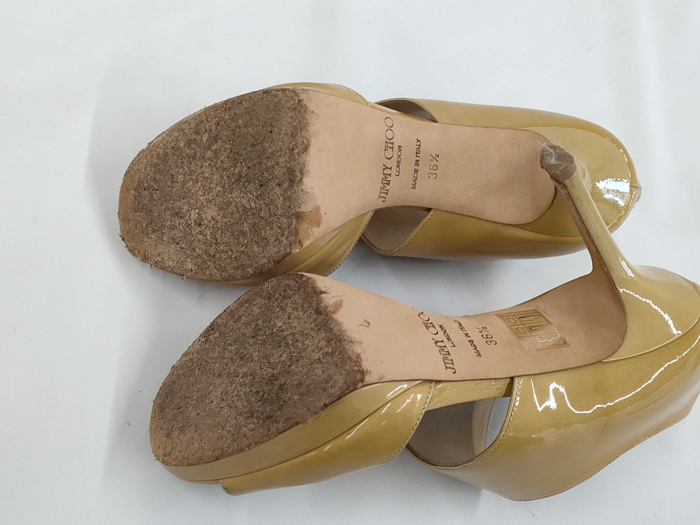 JIMMY CHOO JIMMY CHOO Patent Back Zip Stiletto Heel Pumps, Size 36 1/2