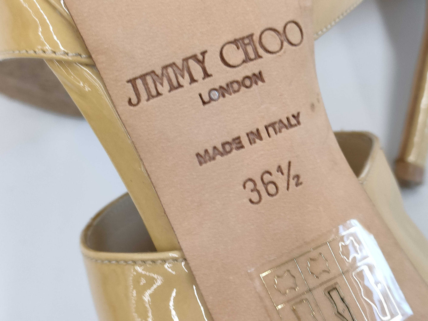 JIMMY CHOO JIMMY CHOO Patent Back Zip Stiletto Heel Pumps, Size 36 1/2