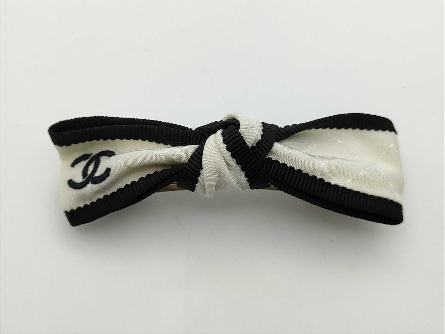 CHANEL Coco Mark 24-Piece Barrette, GP x Fabric, White x Black, Hair Accessory