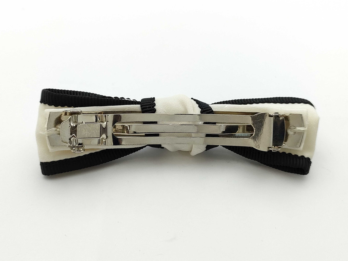 CHANEL Coco Mark 24-Piece Barrette, GP x Fabric, White x Black, Hair Accessory