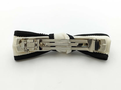 CHANEL Coco Mark 24-Piece Barrette, GP x Fabric, White x Black, Hair Accessory