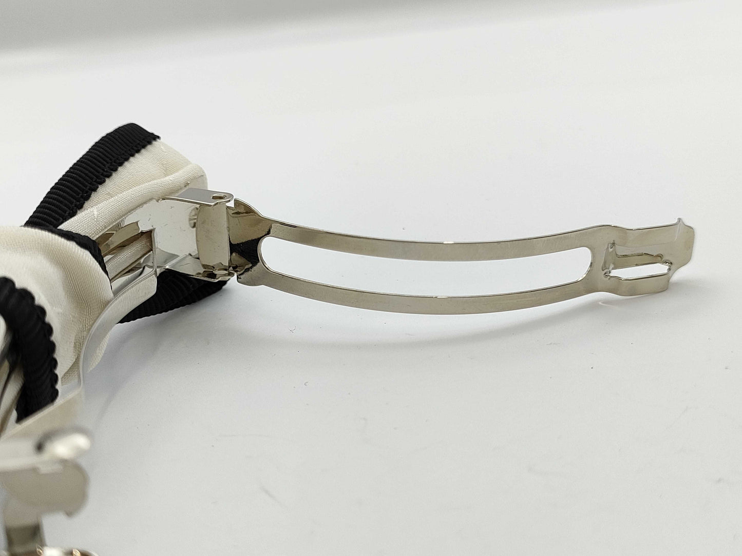 CHANEL Coco Mark 24-Piece Barrette, GP x Fabric, White x Black, Hair Accessory