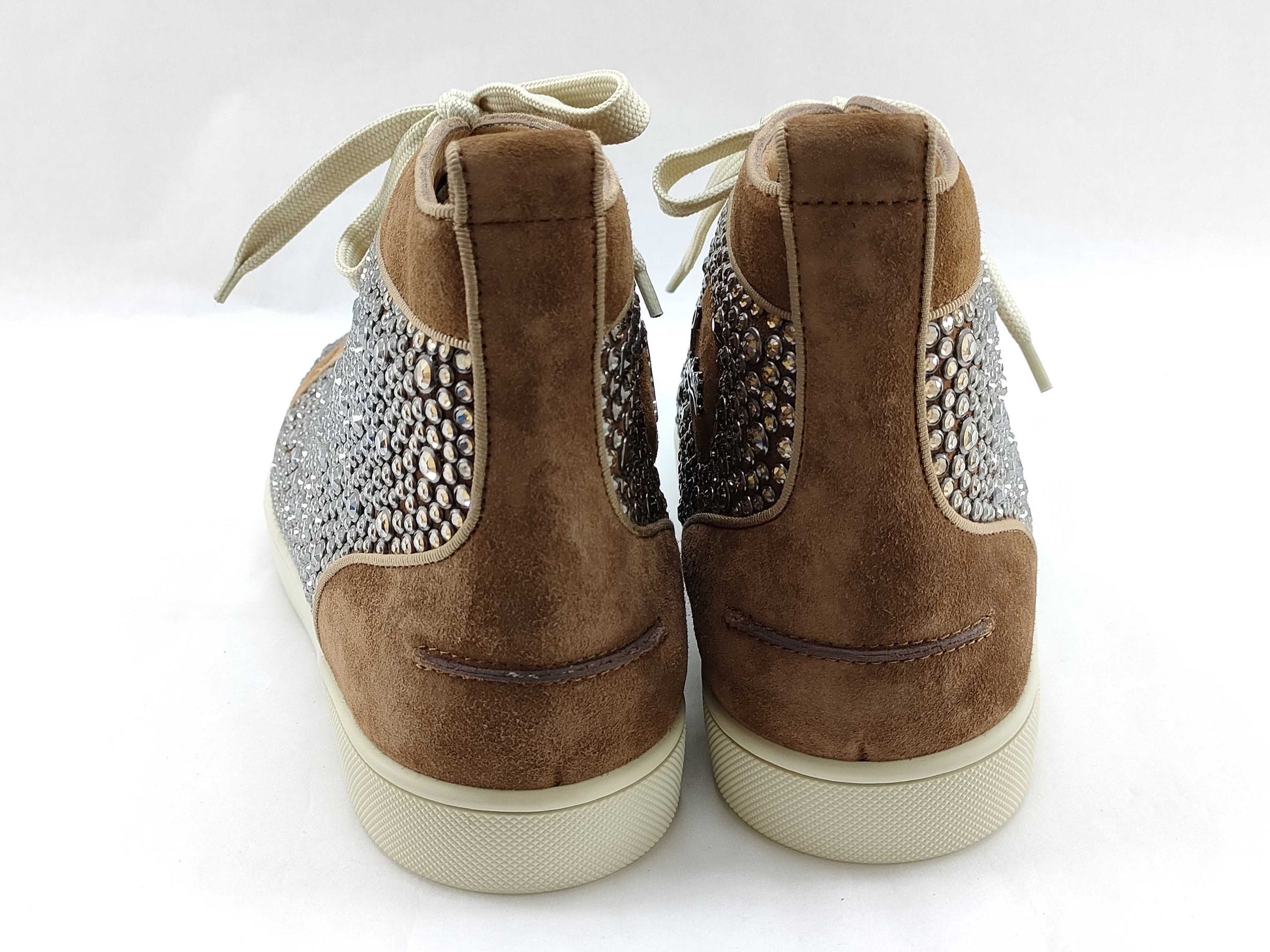 Christian Louboutin Louis Swarovski Studded High-Top Sneakers Size 43