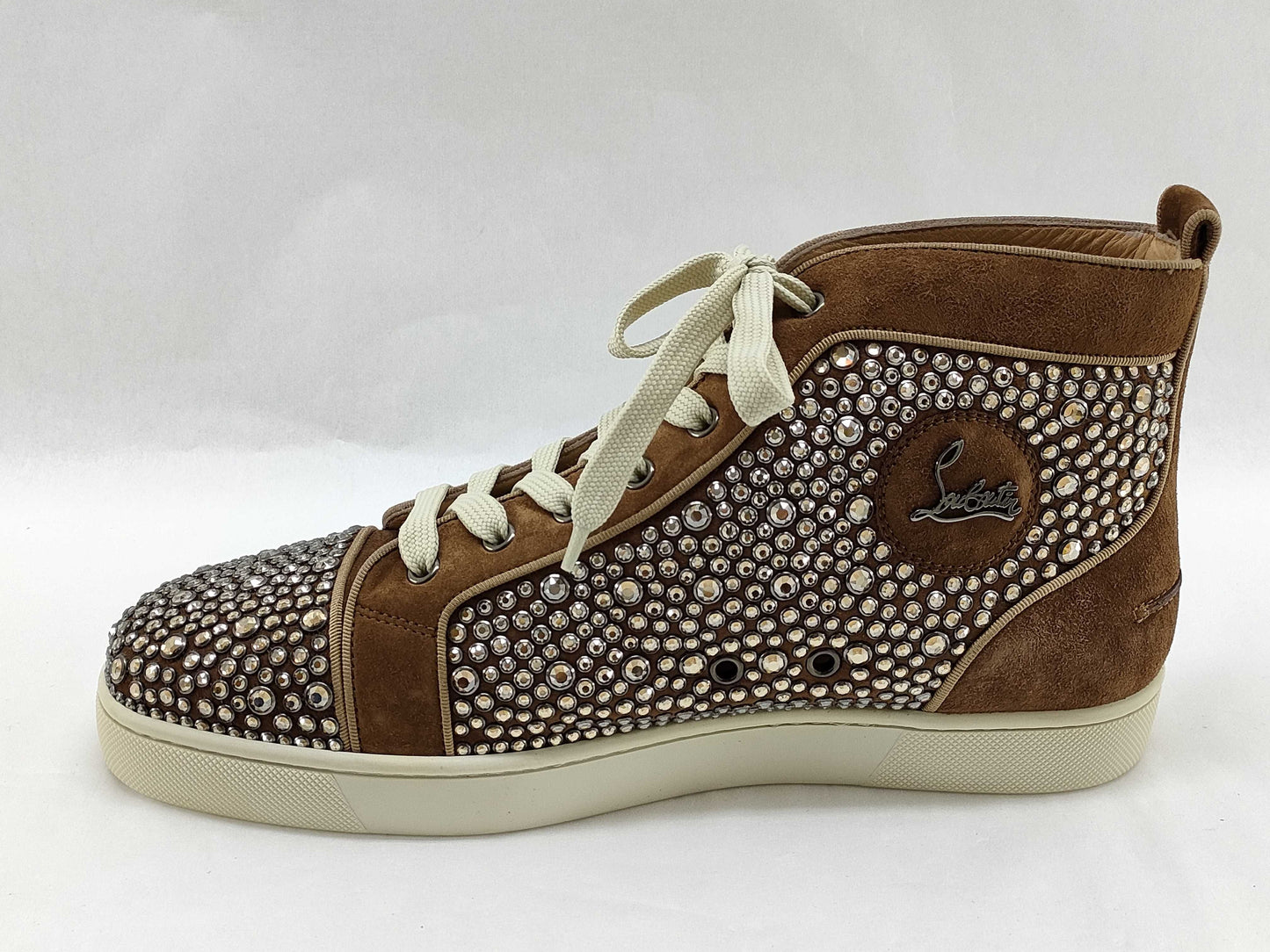 Christian Louboutin Louis Swarovski Studded High-Top Sneakers Size 43
