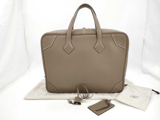 HERMES Victoria II 40 Etoupe Handbag