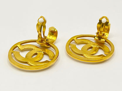 CHANEL Coco Mark Circle Earrings 96P Gold Earrings
