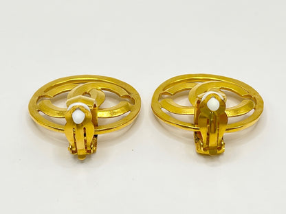 CHANEL Coco Mark Circle Earrings 96P Gold Earrings
