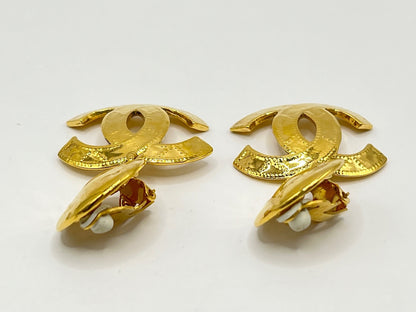 CHANEL Chanel Deca Coco Mark Dangle Earrings 94P Gold Earrings