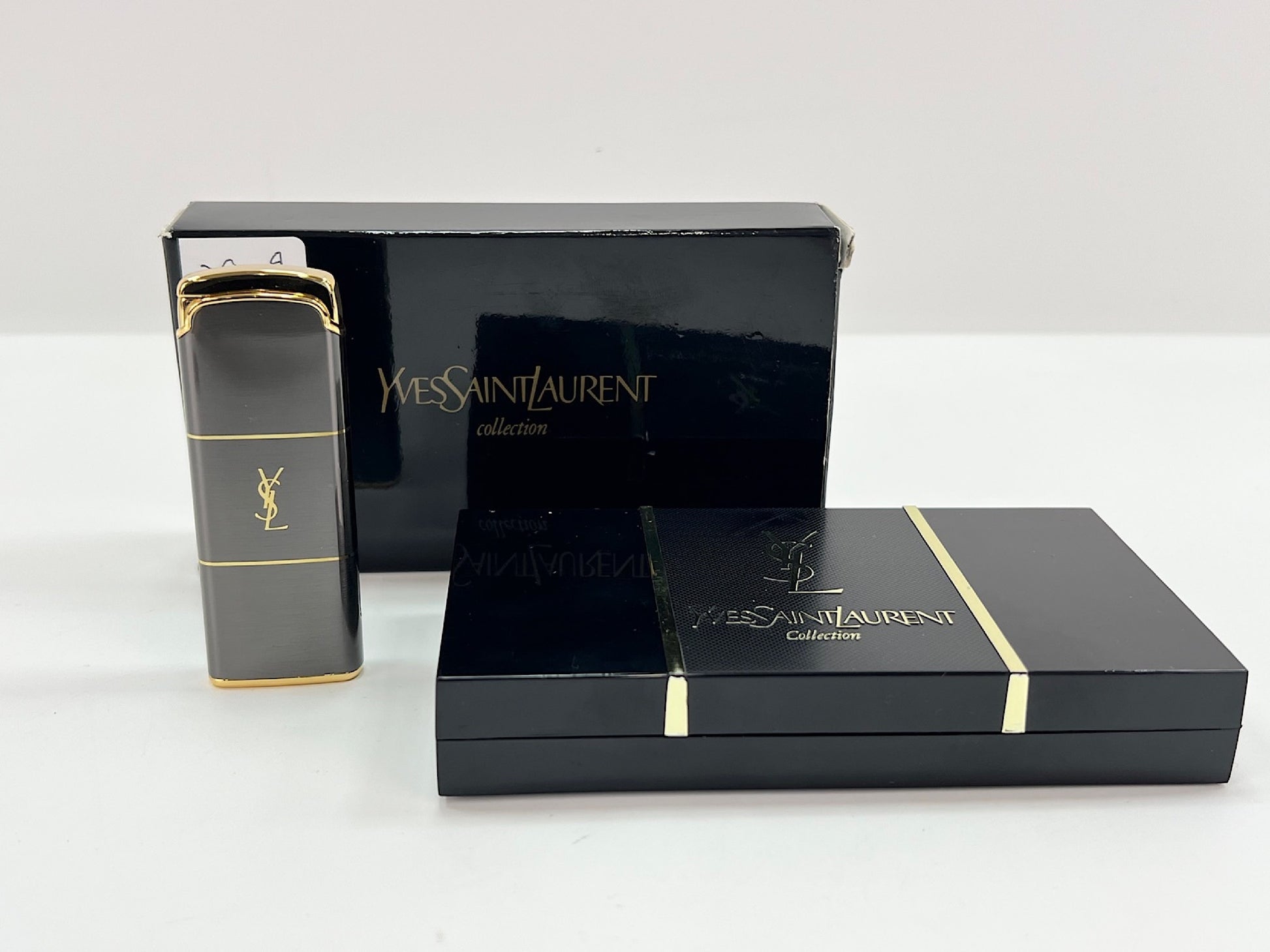 Yves Saint Laurent Unused Saint Laurent Satain Lighter YS-2000 S Silver Gold Lighter