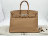 HERMES Birkin 35 Taurillon Tabac with sterling silver hardware, □N handbag