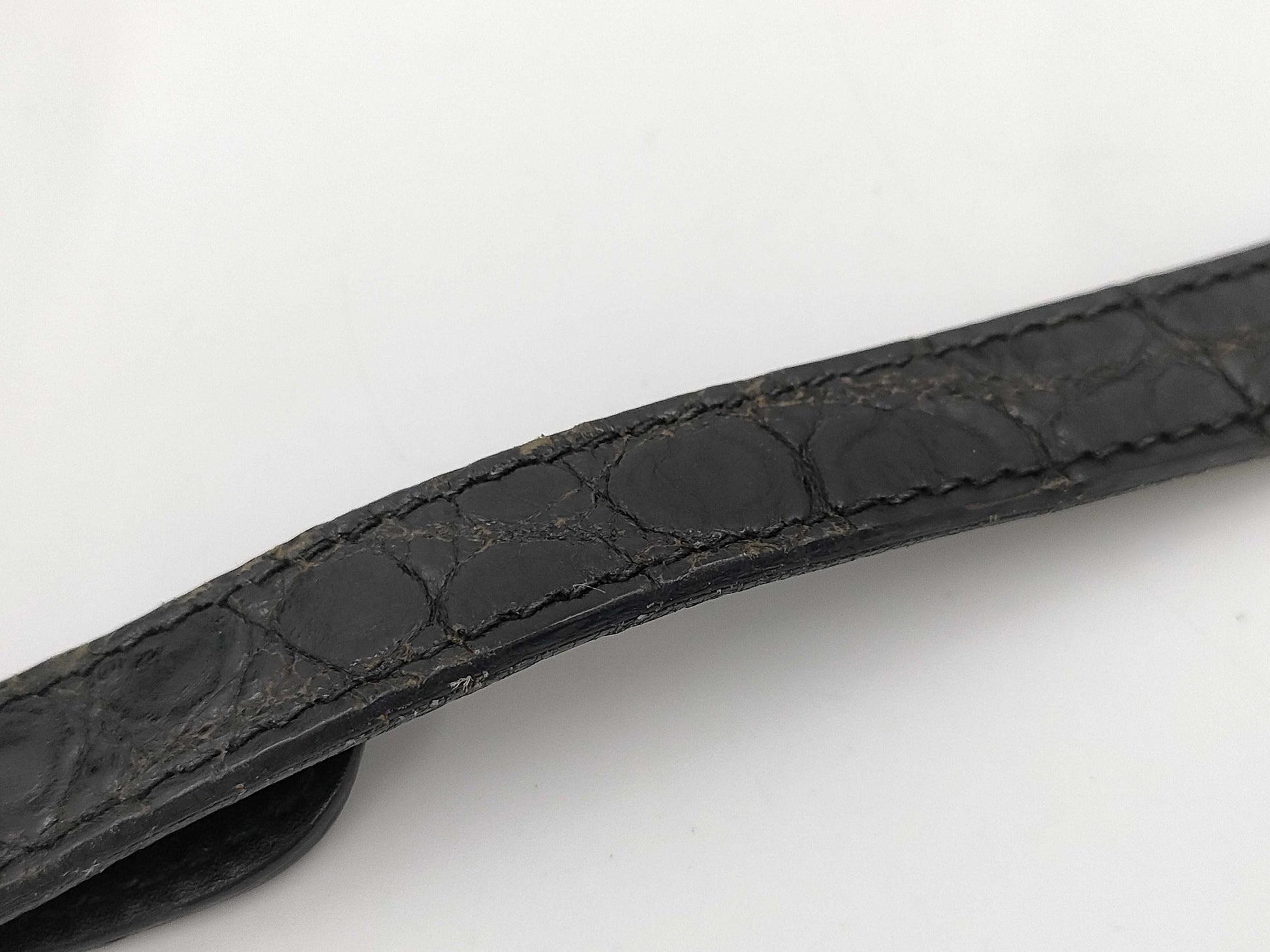 GUCCI Crocodile Bamboo Mini Drawstring Shoulder Bag Black Shoulder Bag