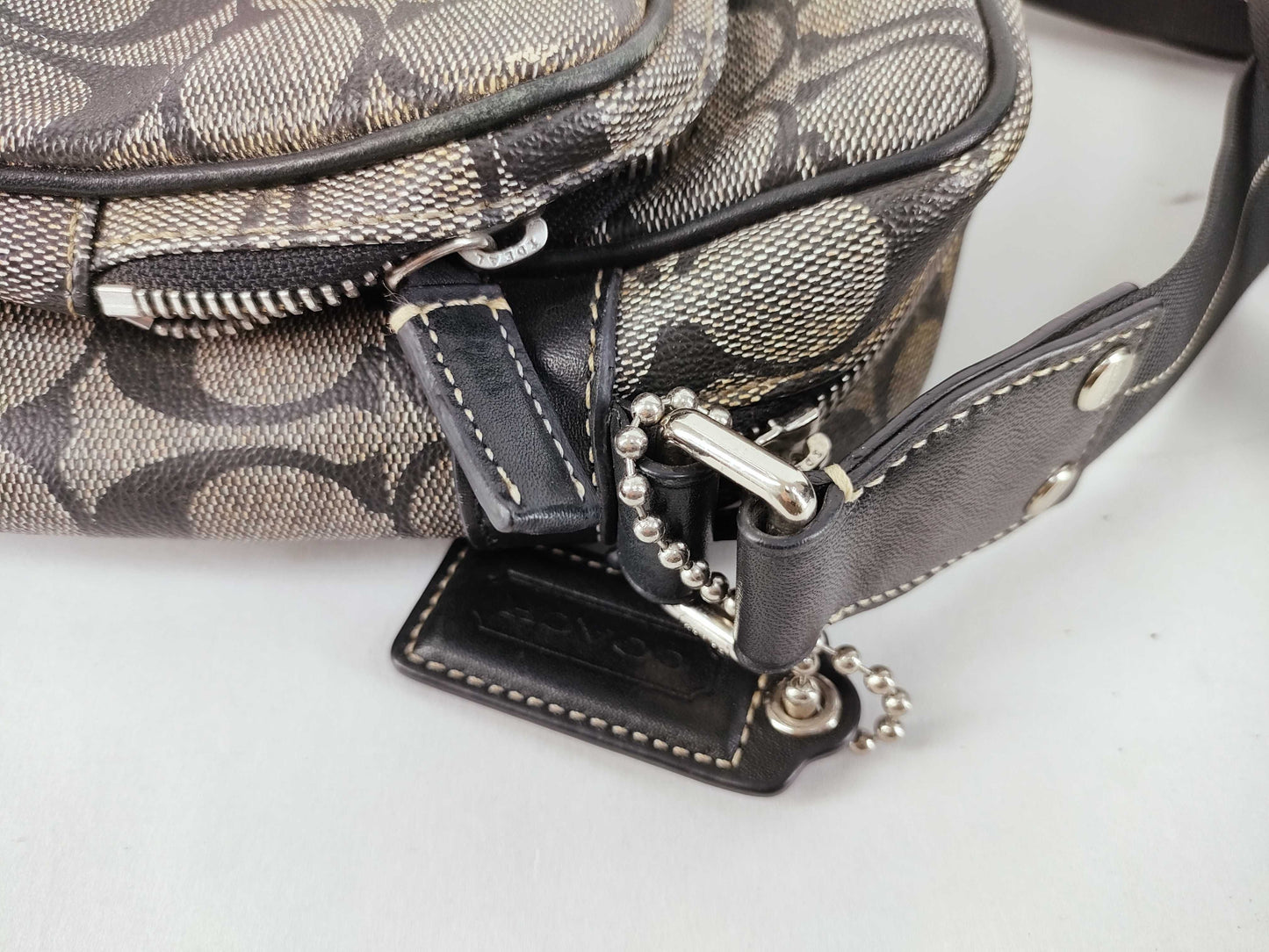 COACH Heritage Stripe Signature Shoulder Bag Shoulder Bag