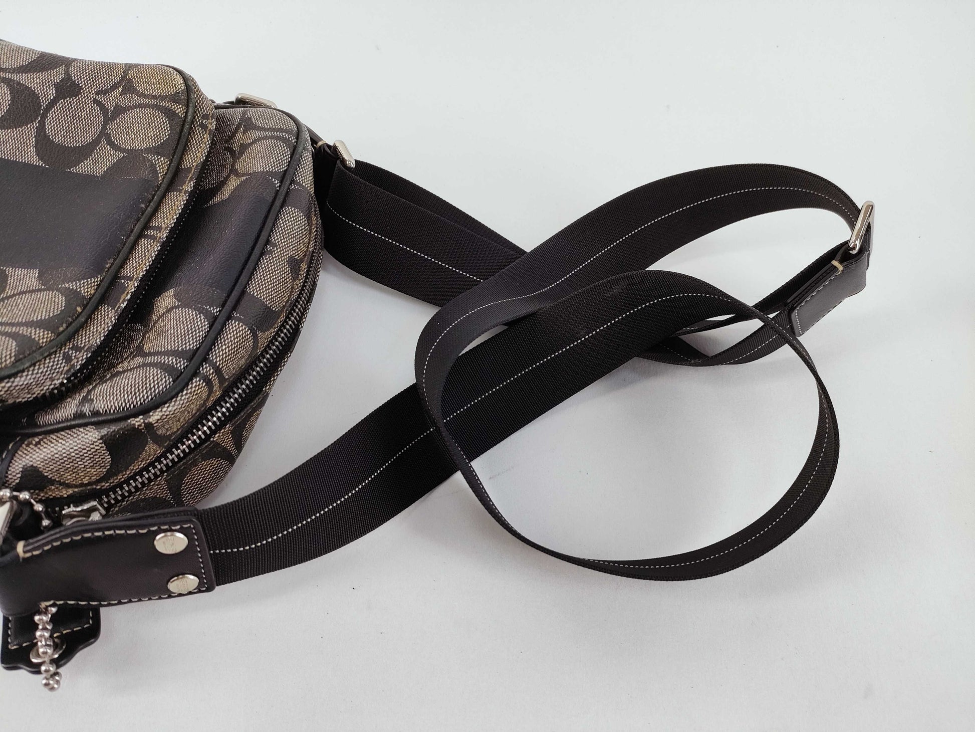 COACH Heritage Stripe Signature Shoulder Bag Shoulder Bag