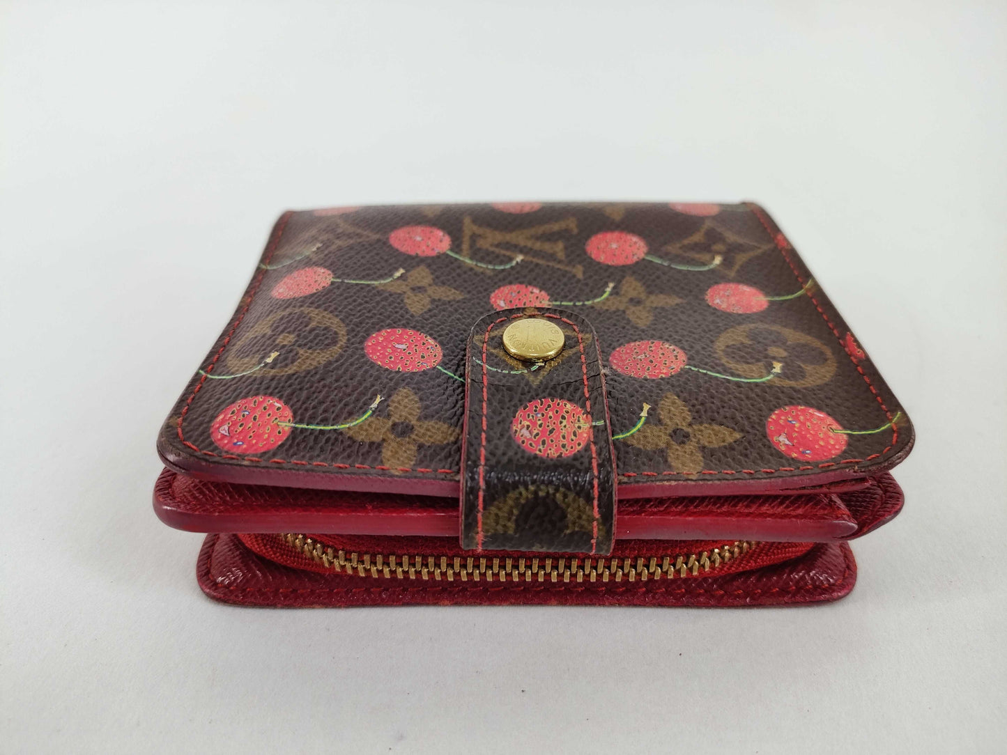 LOUIS VUITTON Monogram Cherry Compact Zip Wallet M95005