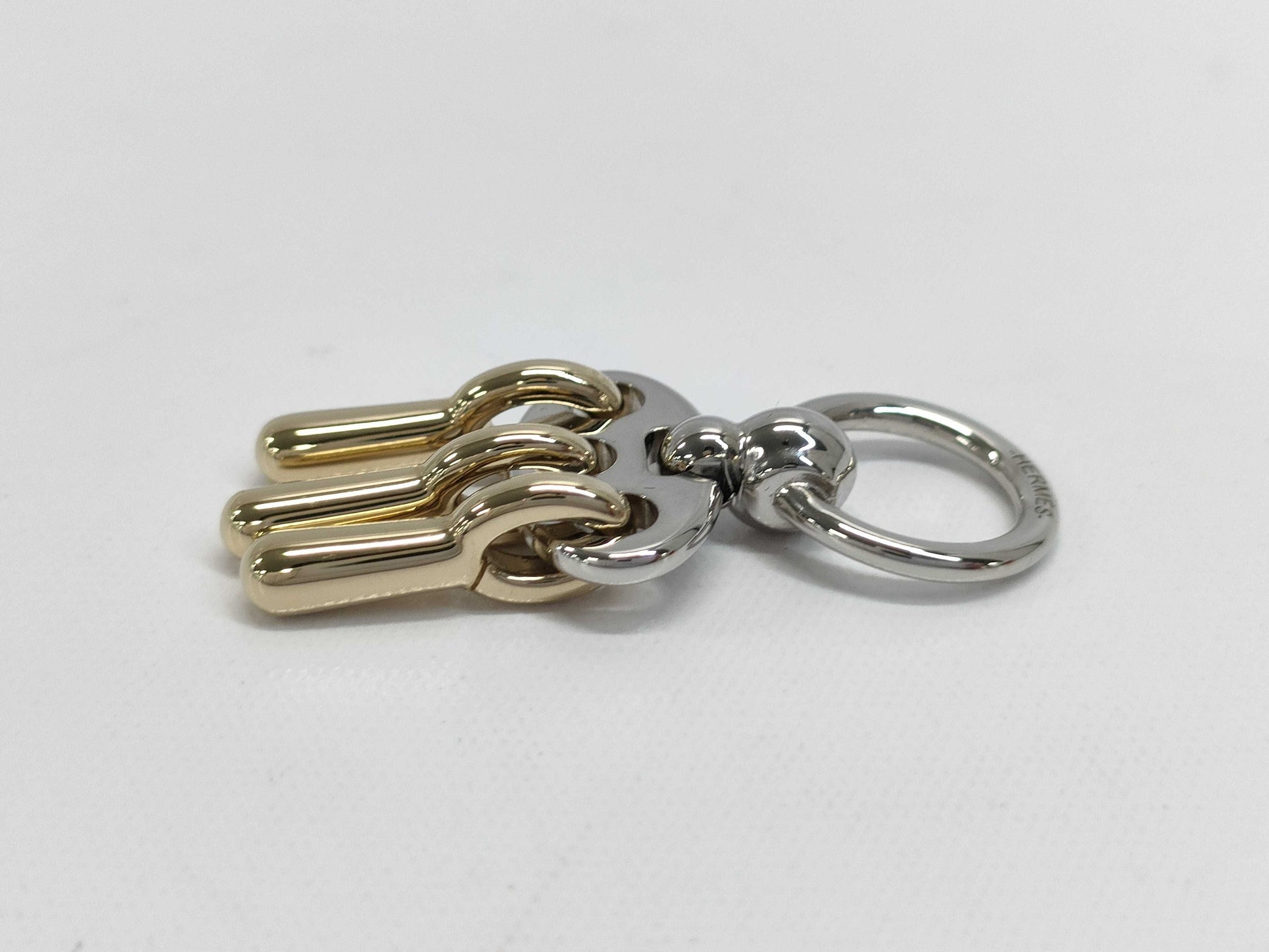 HERMES Metallic Twilly/Scarf Ring Charm