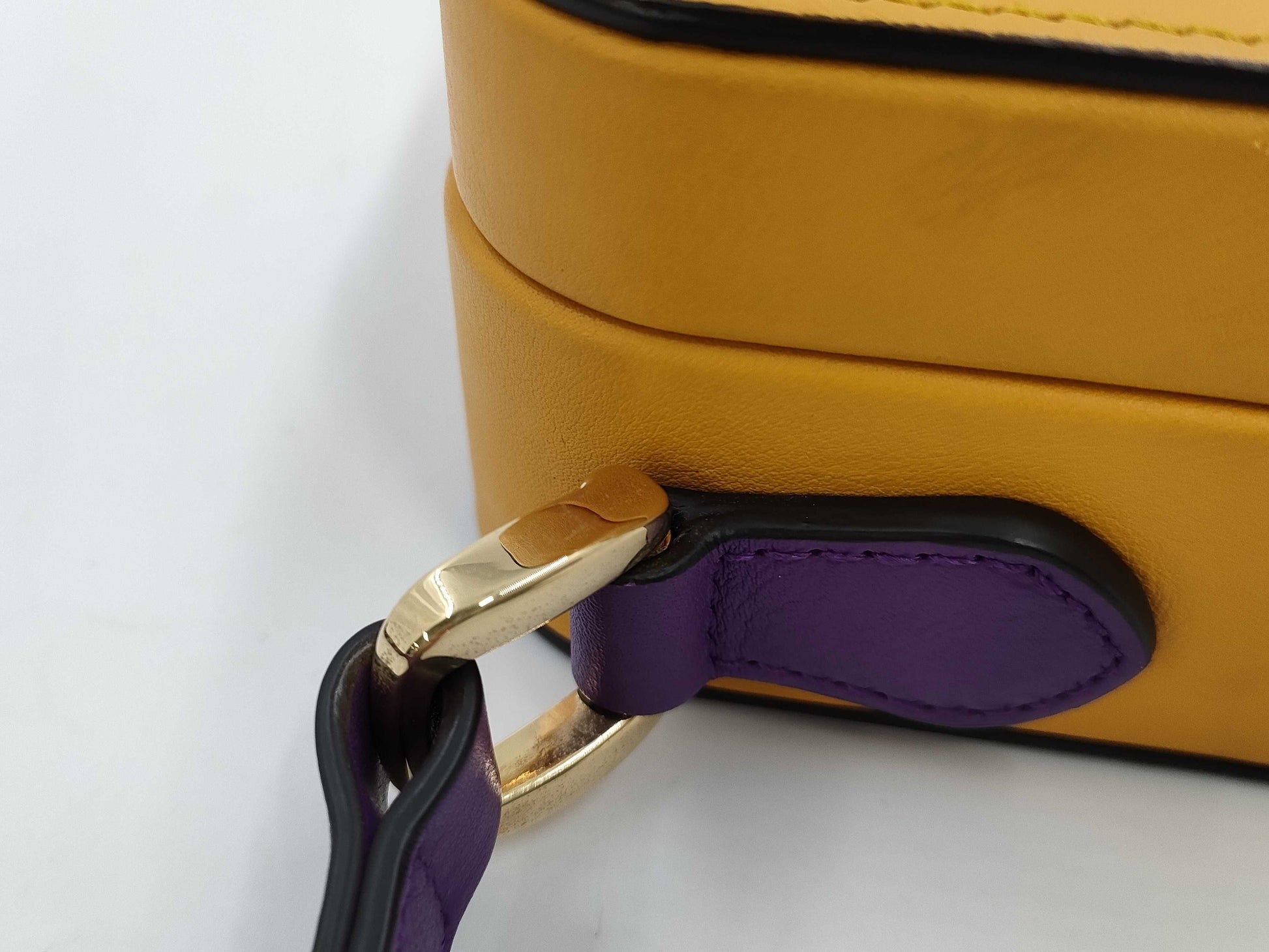 GUCCI G Stitch Shoulder Bag Yellow x Purple