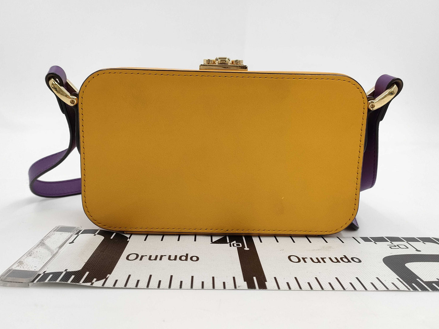 GUCCI G Stitch Shoulder Bag Yellow x Purple