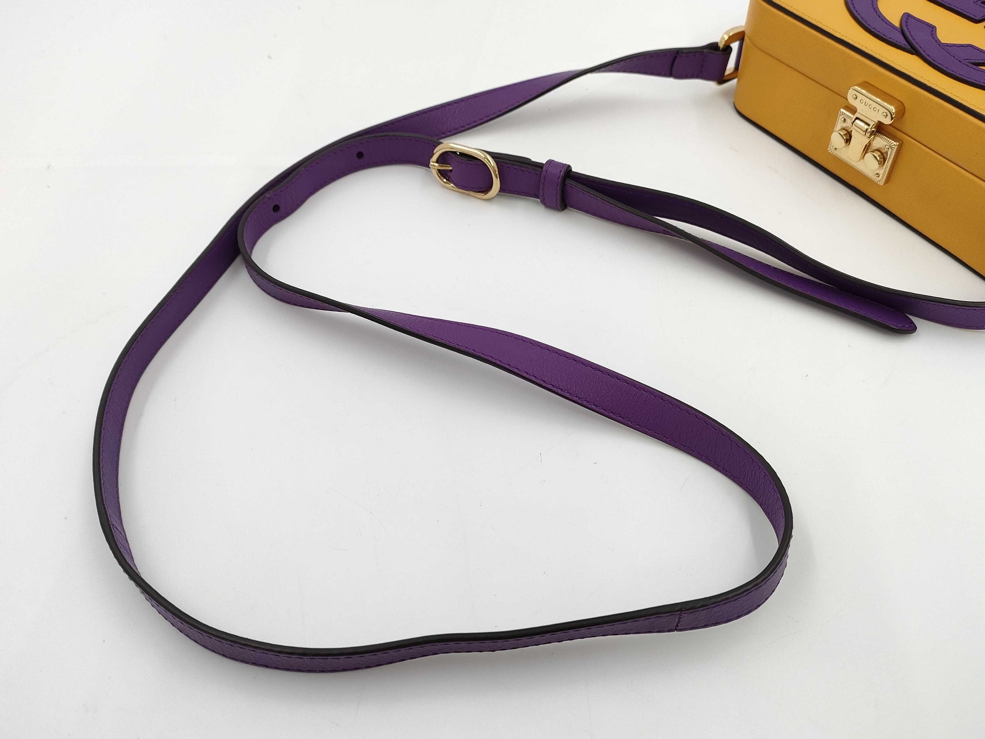 GUCCI G Stitch Shoulder Bag Yellow x Purple