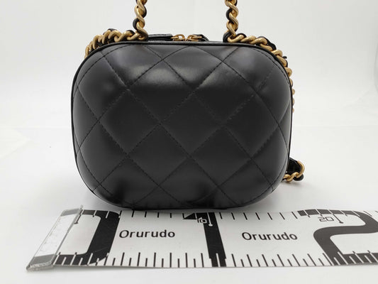 CHANEL Matelasse Top Handle 2-Way Lambskin Vanity Bag