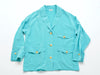 CHANEL 1992 Spring/Summer Oversized Double Cuff Tiffany Blue Jacket 