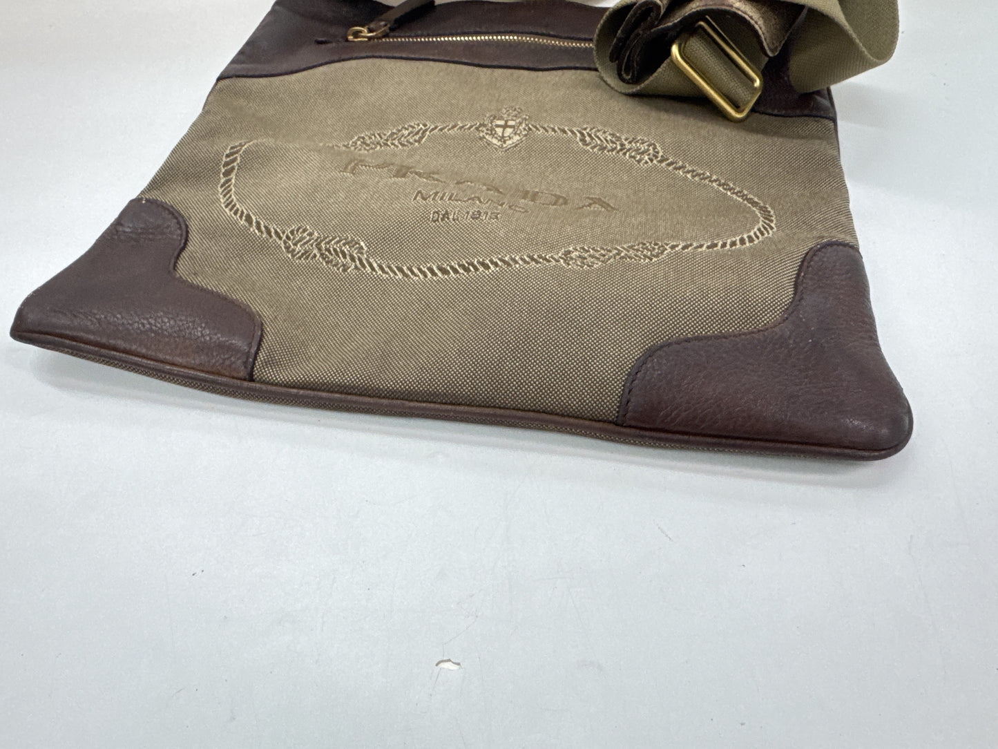 PRADA Prada Shoulder Bag Canvas x Leather Brown x Beige Shoulder Bag