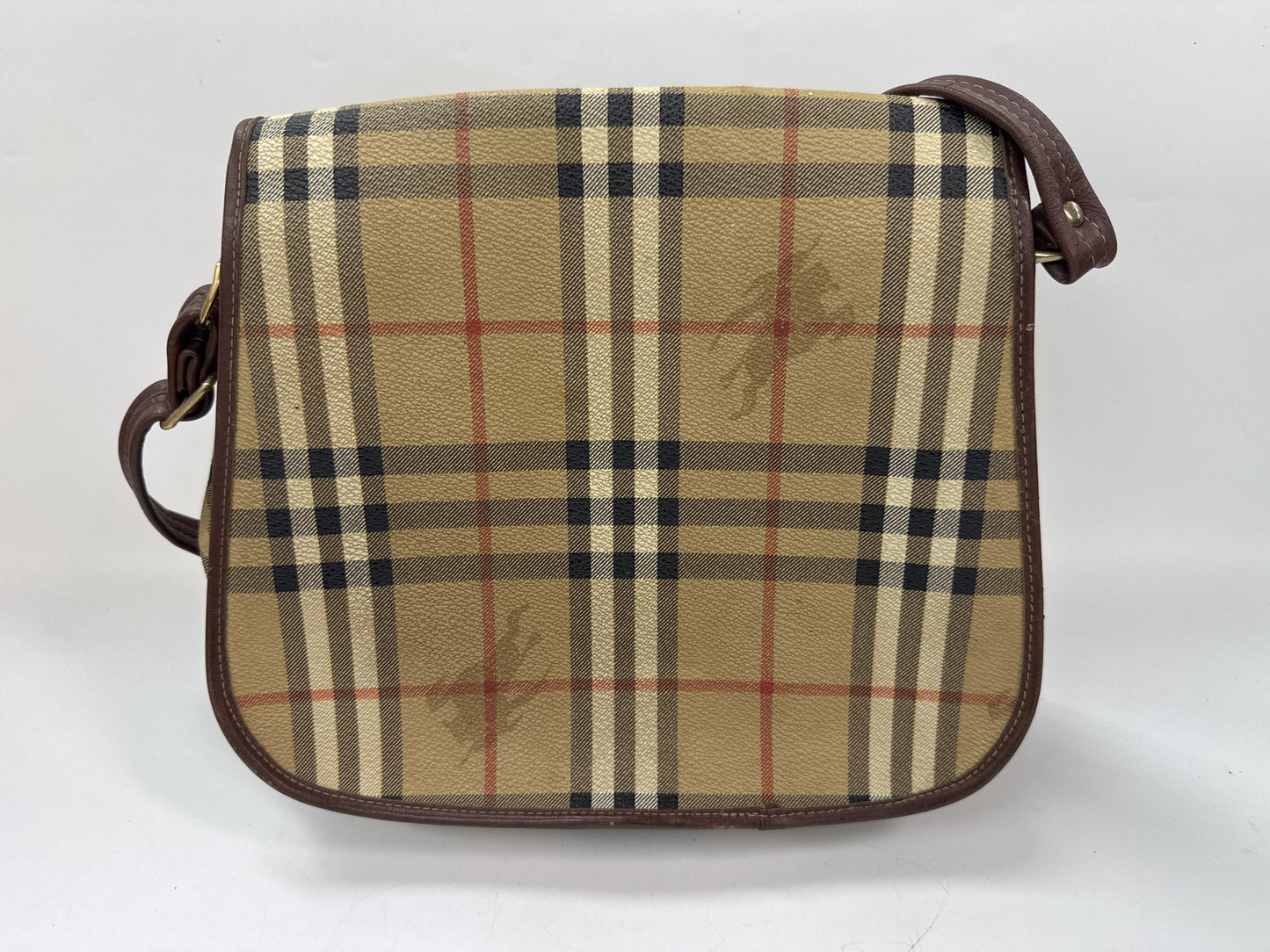 BURBERRY Nova Check PVC x Leather Shoulder Bag