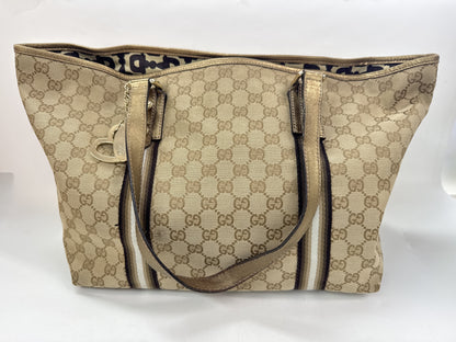 GUCCI GG Canvas Tote Bag with Charm