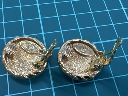 CHANEL Coco Mark Circle Earrings Gold Earrings