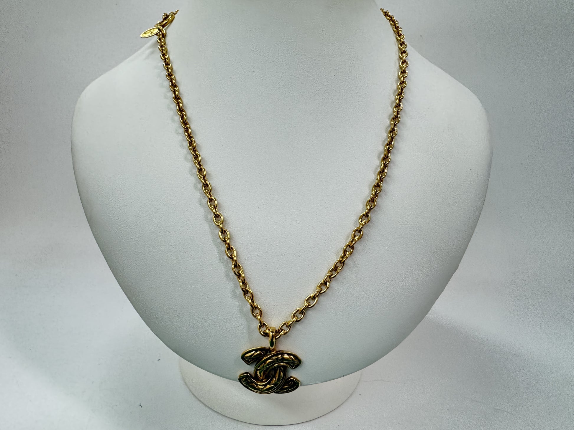 CHANEL Coco Mark Necklace, Gold, 55cm Chain