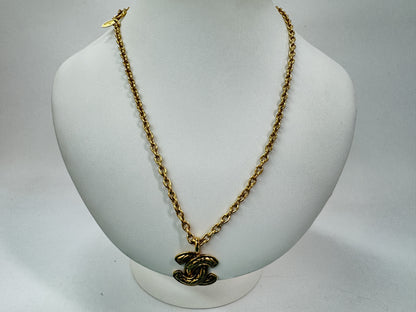 CHANEL Coco Mark Necklace, Gold, 55cm Chain