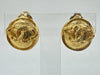 CHANEL Coco Mark Earrings, Engraved, Gold