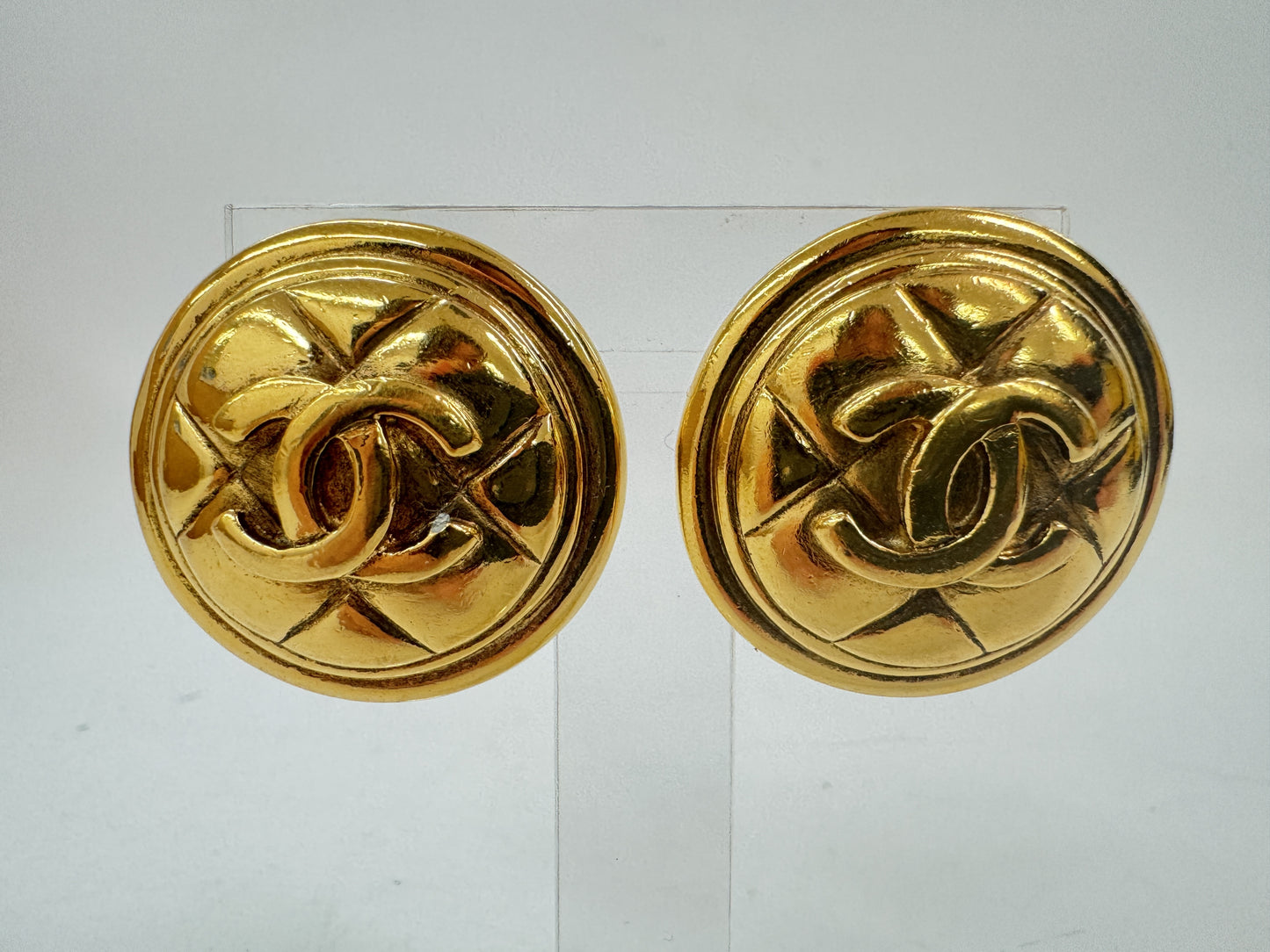 CHANEL Matelasse earrings GP accessories earrings