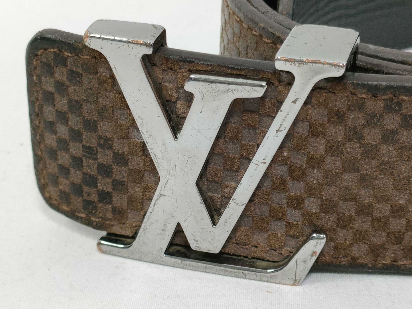 LOUIS VUITTON Micro Damier Santur Belt Size 90/36 Belt
