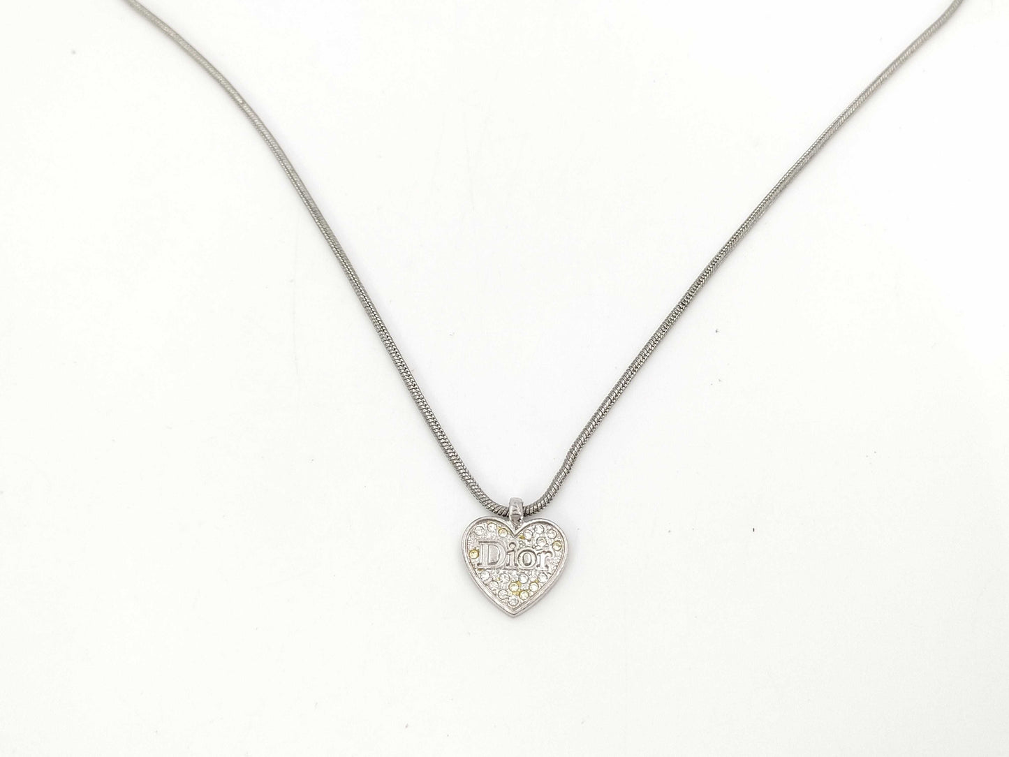 Dior Heart Necklace Silver Necklace