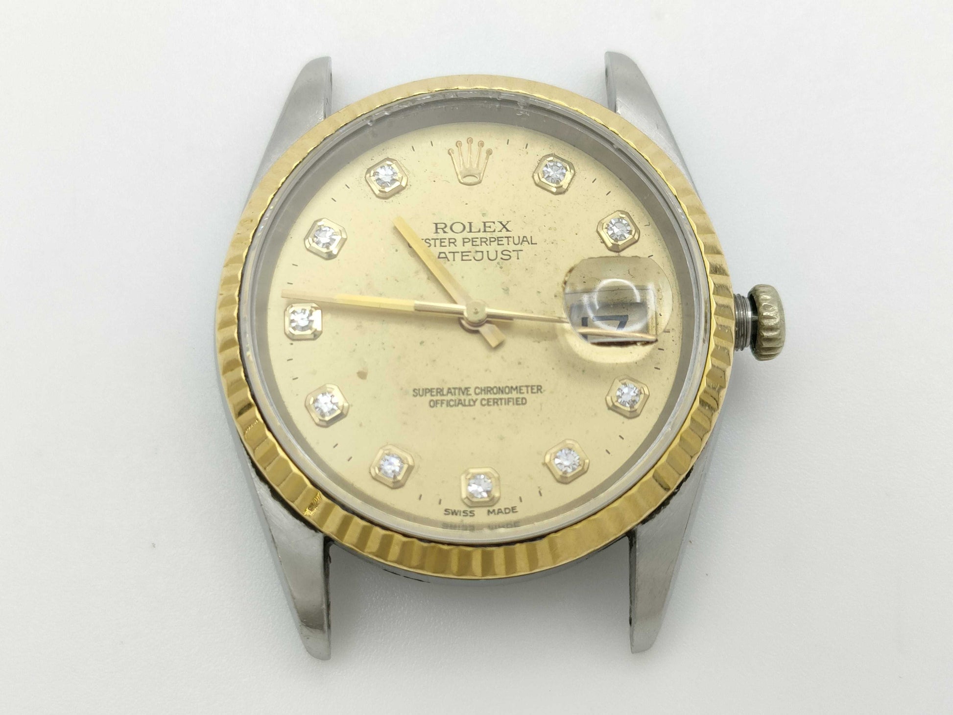 ROLEX Datejust 16233G T168193 Champagne Dial Unoperated Men's Watch